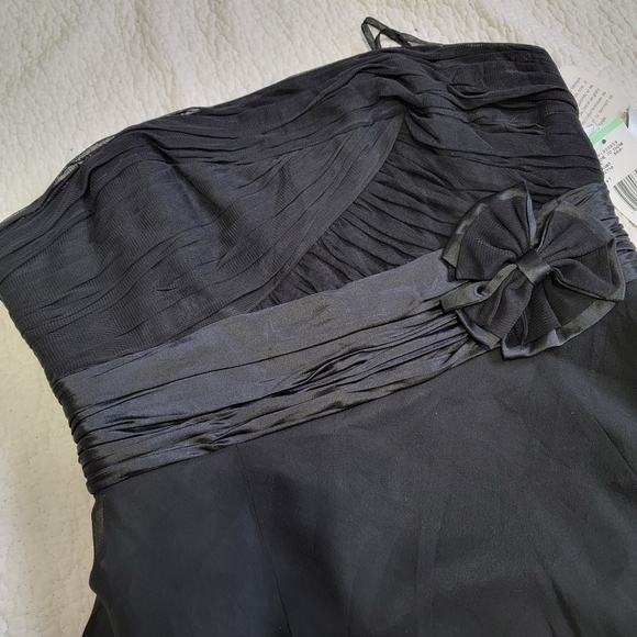 NWT - Nine West Hot 9 Black Silk Strapless Dress - Picture 3 of 8